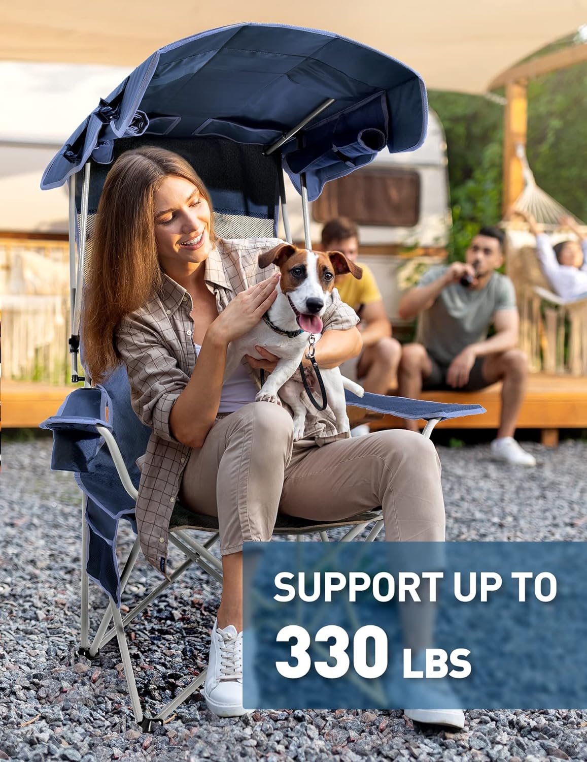 Docusvect Beach Chair with Canopy Shade - Canopy is the Backpack