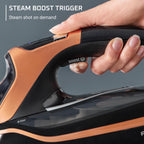 Rowenta Iron Steam Force Pro Steam Iron for Clothes, 1850 Watts, 5 Presets Smart Screen, Stainless Steel Soleplate, High-Efficiency Handheld Steamer