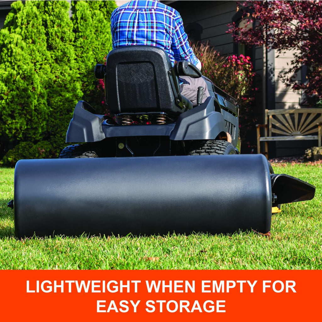Agri-Fab 18 in x 48 in Tow Behind Poly Lawn Roller for Lawn and Garden Tractors, 550 lb Water Capacity, Made in USA