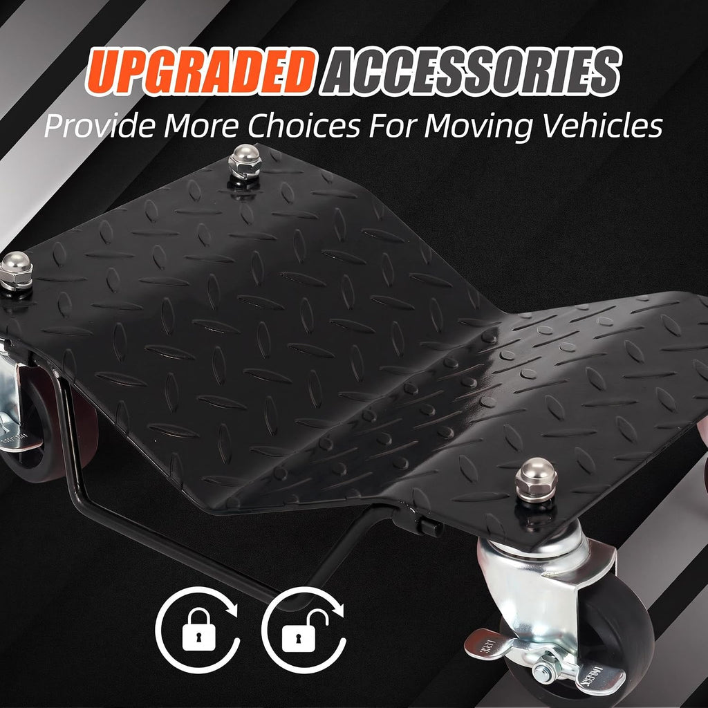 6000 LBS Car Wheel Dolly Set of 4, Car Dolly with Security Lock for Moving