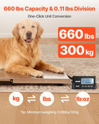 VEVOR Livestock Scale 660 lbs, Large Animal Scale for Dogs, Pigs, Goats