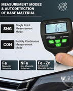 Paint Thickness Gauge CM-224 Auto – Digital Coating Thickness Meter for Cars and Automotive Inspection, Fe / Al / Fe+Zn Detection, 0.1 μm Resolution