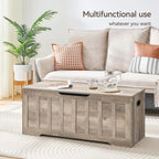 47.2" Storage Chest Extra Large,Wooden storage bench(Greige).