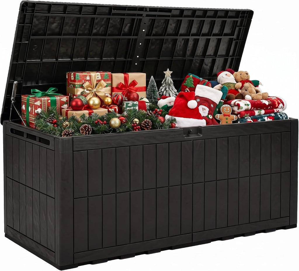 YITAHOME 240 Gallon Large Outdoor Storage Box XXL Resin Deck Box with Lock