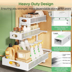 Kitstorack Under Sink Organizer 3-Tier Slide Out Drawer for Bathroom 2-Pack
