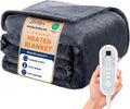 Soft Heated Blanket Full: Fluffy 220GSM Flannel and Sherpa Cozy Warm