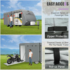 Travel Trailer RV Cover 24' ~ 27', Upgraded 9 Layers Top Waterproof Camper Cover, Heavy Duty Toy Hauler RV Cover for Winter Snow with Tongue Jack