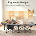 ABORON Camping Cot for Adults, 28 in Wide Folding Bed with Mattress