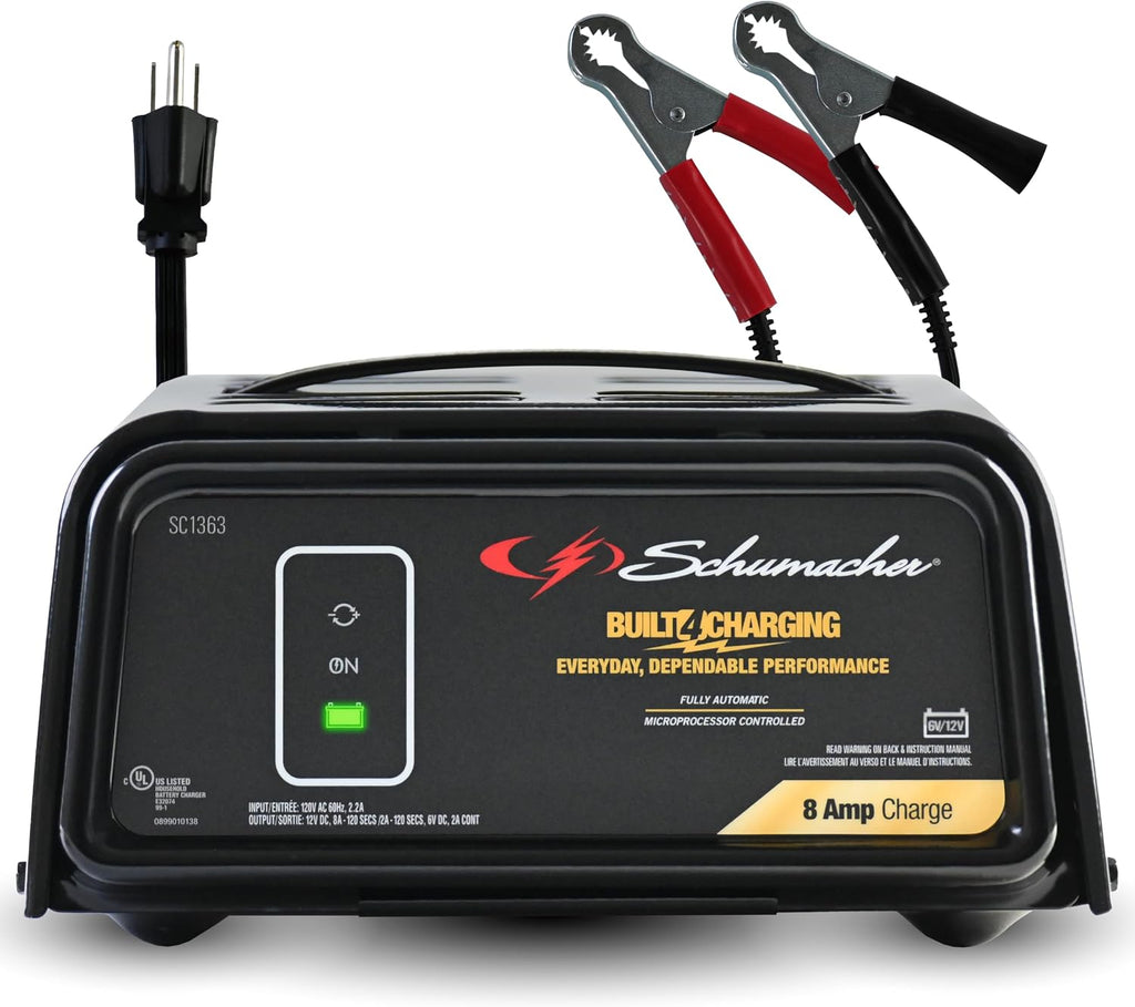 Schumacher Electric 8A Car Battery Charger & Maintainer, 6V/12V – SC1363