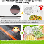 Bonsenkitchen Vacuum Sealer with Easy Handle Design,1 Bag Roll & 10 Bags