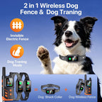 2 In1 Wireless Dog Collar Fence System & Training Collar