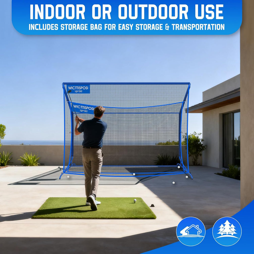 Golf Net with Extra Striking Net, Heavy Duty Golf Practice Hitting Net Huge