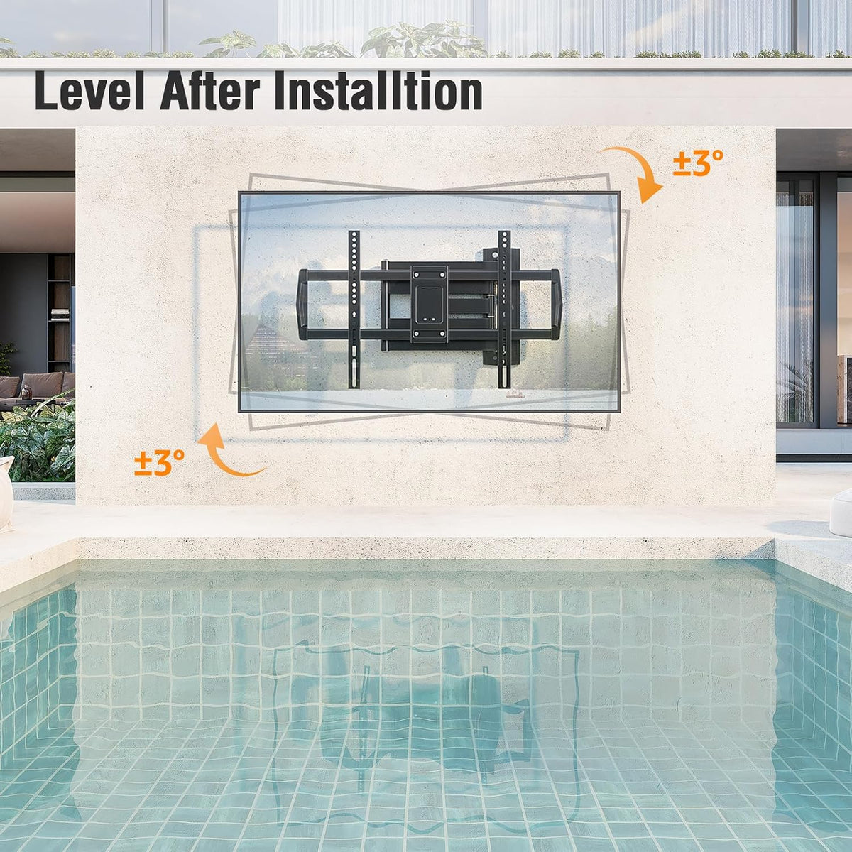 Outdoor TV Wall Mount Waterproof for 42-75 Inch TVs, 37.9" Long Extend Arm
