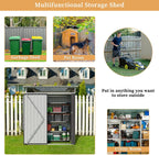 Vongrasig 5 x 3 x 6 FT Outdoor Storage Shed , Metal Garden Shed with Large Window and Lockable Door, Anti-Corrosion Waterproof Tool Shed for Backyard