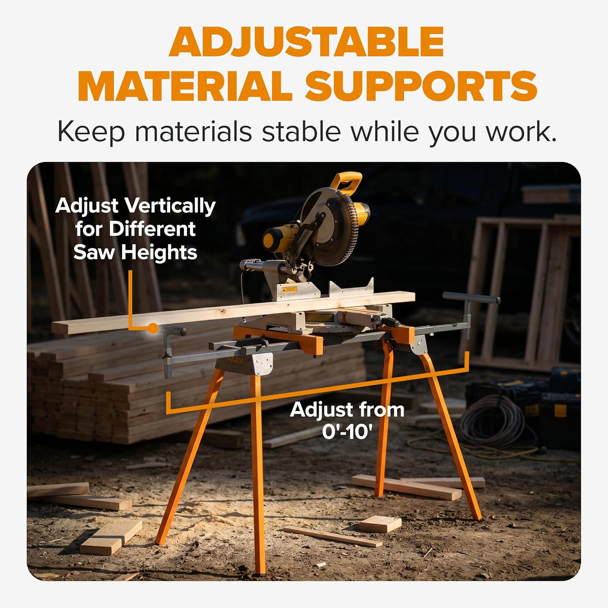 BORA Miter Saw Stand Universal Fit Heavy Duty Portable Design - PM-4000