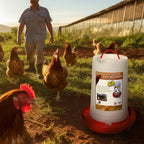 Farm Innovators Thermostatically Controlled Heated 3 Gallon Plastic Outdoor Year Round Hanging Water Fountain for Poultry Watering, Red