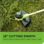 Greenworks 40V 12 in String Trimmer & 390 CFM Blower Combo, 2.0 Ah Battery