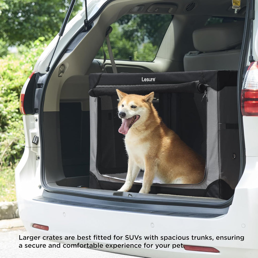 Lesure Shown on Today Show Soft Collapsible XL Dog Crate, 42in Black