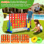 GADFISH Giant 4 in A Row - 2.6 FT Tall Outdoor 4 in A Row Perfect for Indoor & Outdoor Use, 4-to-Score Giant Game Set for Kids & Adults, with 42