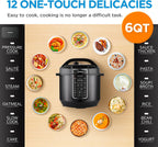 Midea 12-in-1 Electric Pressure Cooker, 6 Quarts, 12 Presets, Multi-Functional Programmable Slow Cooker, Rice Cooker, Steamer, Sauté Pan, Yogurt