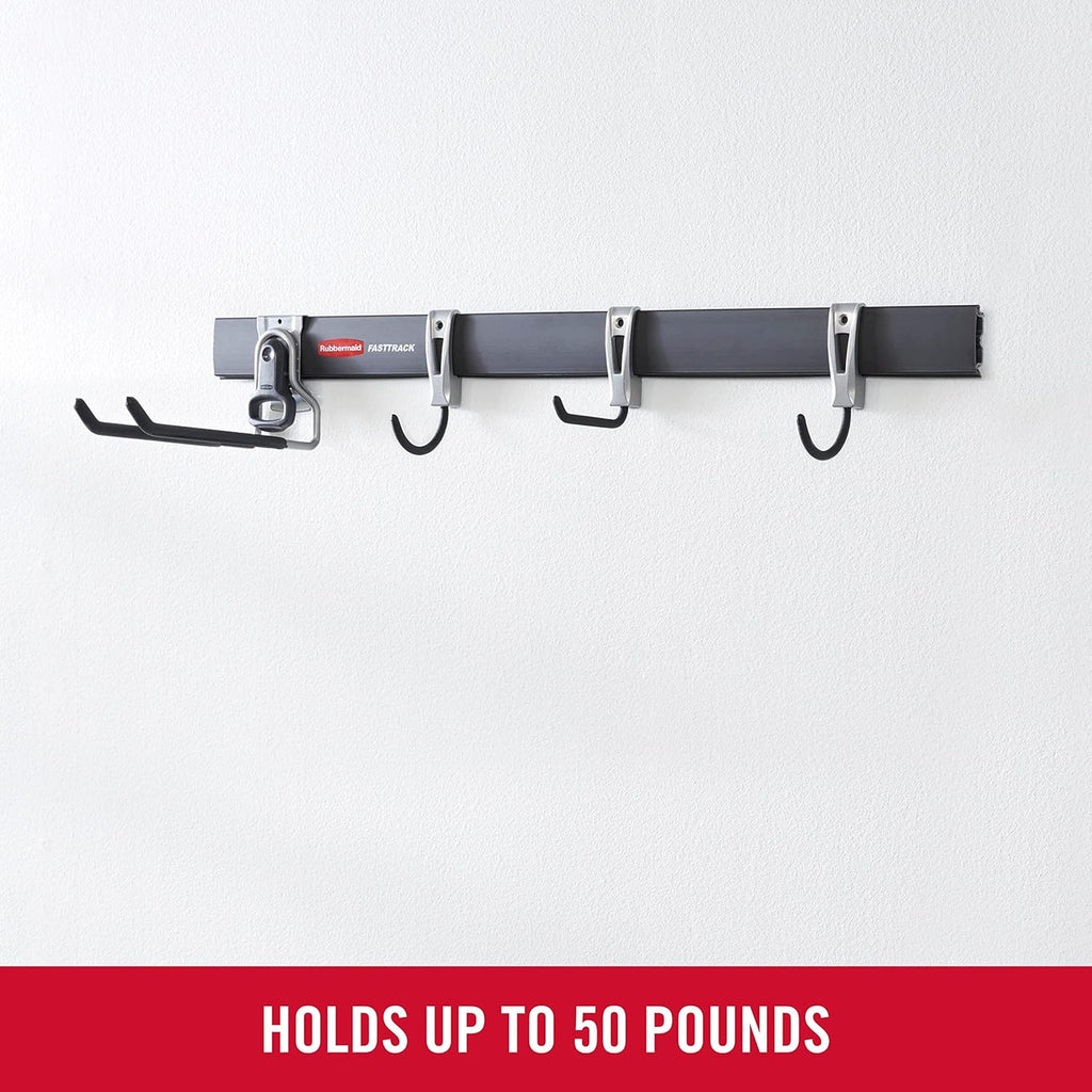 Rubbermaid Fasttrack Garage Organization System All-in-One Rail & Hook Kit, 5-Piece (1784417)