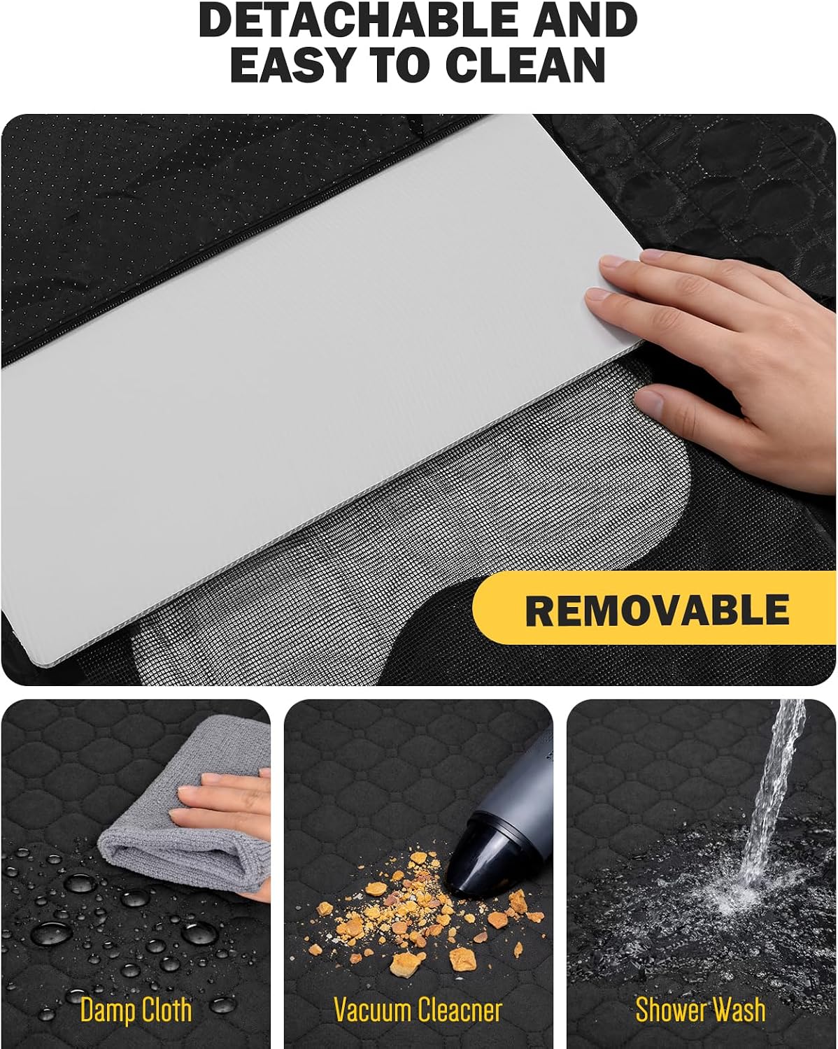 Back Seat Extender for Dogs, Waterproof Dog Car Seat Cover for Back Seat with Hard Bottom, Upgraded Material, Anti Scratch, Easy to Use and Clean
