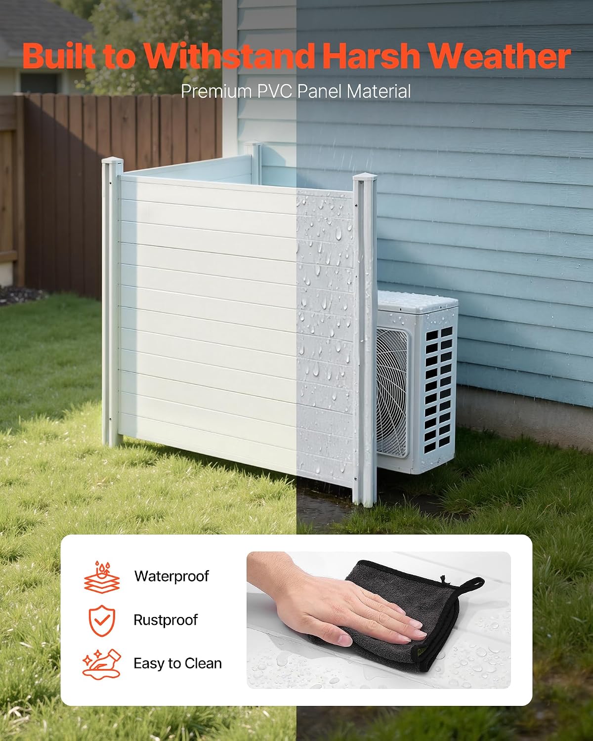VEVOR Outdoor Privacy Screens 50" W x 50" H 2-Panel Air Conditioner Fence