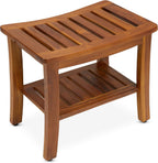 Teakcraft Teak Shower Bench & Stool for Inside Shower, 21", Fully Assembled