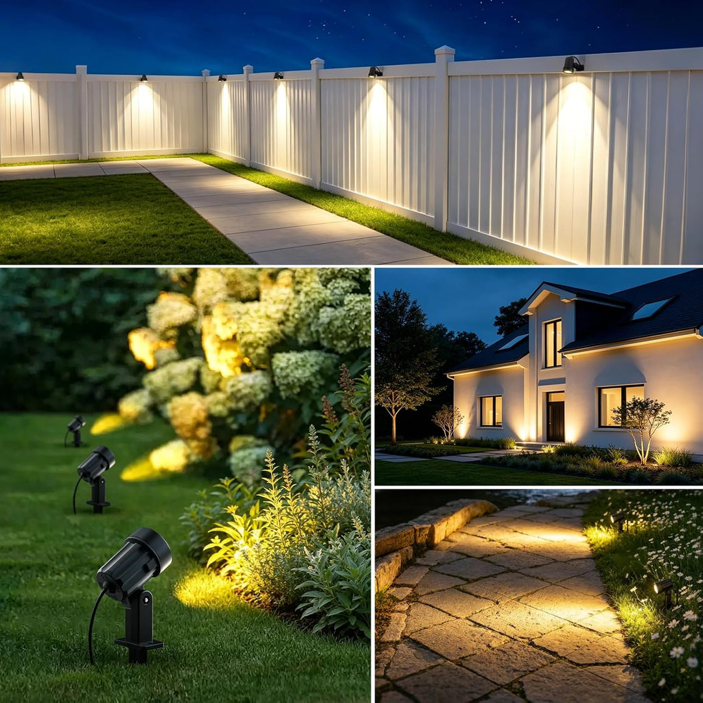 Low Voltage Landscape Lights Kit, Plug & Play 3W Warm White, 12-Pack