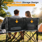 Suteck Double Camping Chair, Heavy Duty 660lbs Folding 2 Person Camp Chair