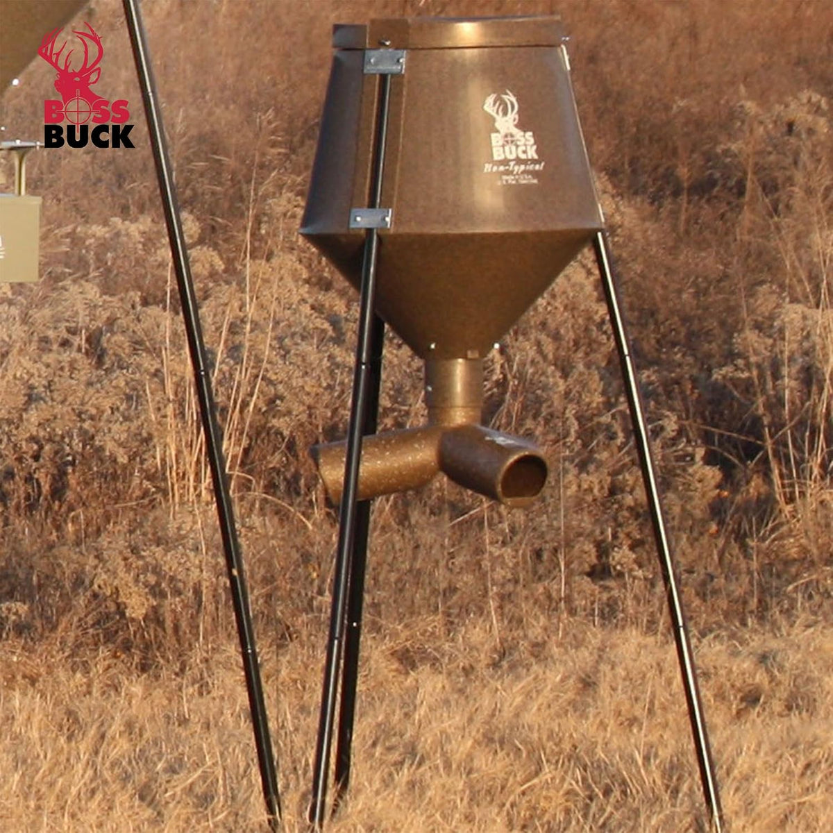 Boss Buck Gravity Deer Feeder for Game & Hunting, 200 lb Corn Capacity
