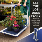 Heavy Duty Foldable Push Cart Dolly | 660 lbs. Capacity | Upgraded Collapsible Hand Truck Folding Platform with Swivel Wheels | Flat Bed Moving Wagon