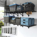 FLEXIMOUNTS Fold-Down 2-Pack 2x6ft Garage Wall Shelving, 1800lbs Load,Black