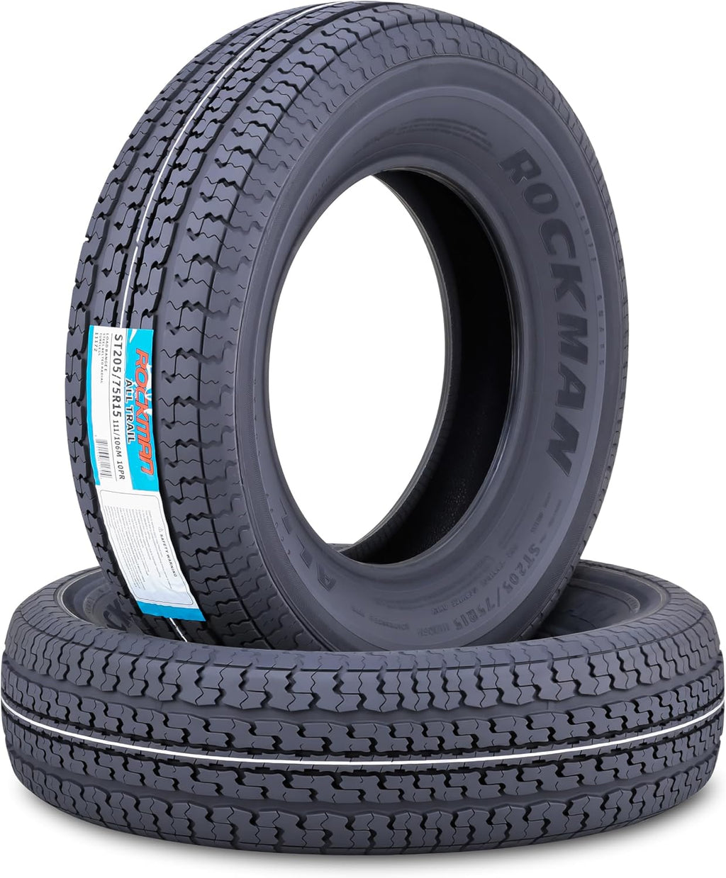 Heavy Duty Trailer Tire ST205/75R15 10-Ply Load Range E 110M, Set2