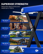 OMT 1100lb Motorcycle Scissor Lift Jack Wide Deck Motorbike Hoist Stand