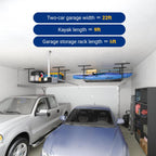 FLEXIMOUNTS 3x6 Overhead Garage Storage Adjustable Ceiling Rack, Black