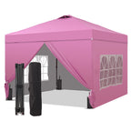 Outdoor Basic 12'x12'Pop up Canopy Tent with One Push Setup & Sidewalls, Instant Shade Gazebos with Adjustable Height, for Patio Deck Garden and