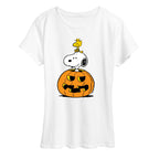 Peanuts - Snoopy Woodstock Pumpkin Women's Short Sleeve Graphic T-Shirt