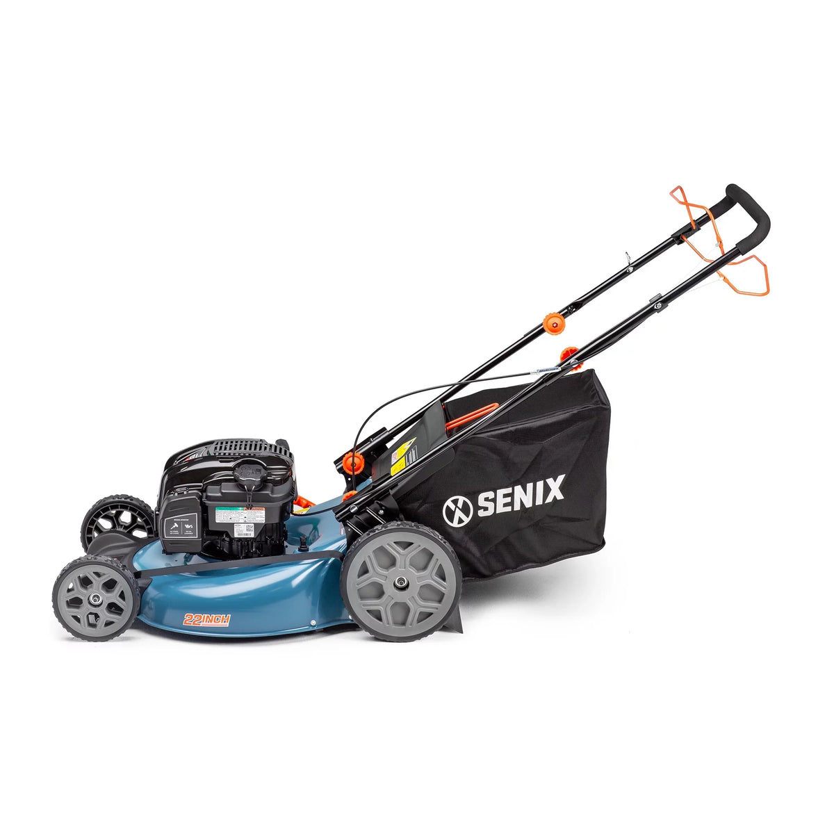 SENIX 22-Inch 163 cc 4-Cycle Gas RWD Self-Propelled Lawn Mower With 11-In Rear Wheels - LSSG-H1