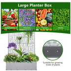 FOOWIN 71 in H Metal Trellis Planter Raised Garden Bed With Drainage Hole, Black