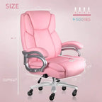 Bossin Big & Tall Executive Office Chair, 500-lb Capacity, PU Leather - Adjustable Lumbar Support