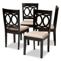 Contemporary 4-Piece Dining Chair Set With Fabric Upholstery - Espresso Brown