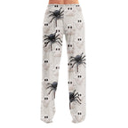 Hearthz Halloween Flannel Pajama Pants Women Plush Fuzzy Pajama Pants for Women Plaid Warm Cozy Pj Bottoms Lounge Pants Flannel Pants for Women