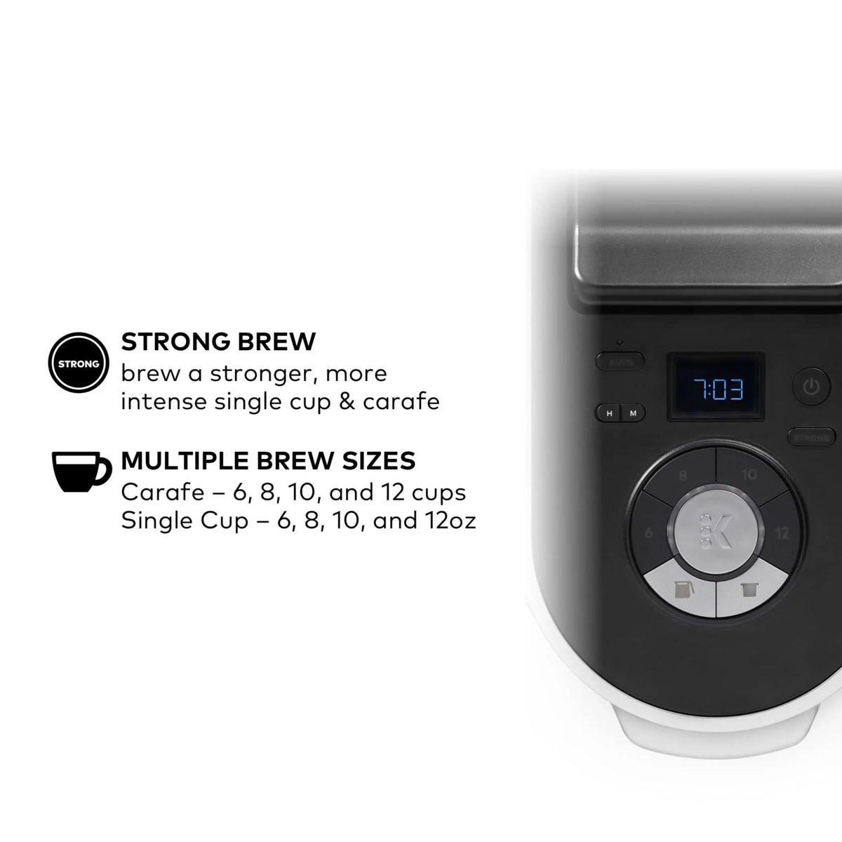 Keurig Single Serve & Carafe Coffee Maker, 60 oz Water Reservoir, 12-Cup Thermal Carafe - K-Duo Plus