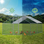 Ktaxon Chicken Coop,13' x 10' Chicken Cage House Metal Hen Run House Waterproof Rabbits Habitat Cage