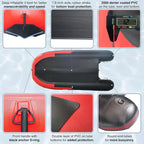 Inflatable Dinghy Tender, 8'5, Red/Black, PVC With Aluminum Floor - BT85RBK