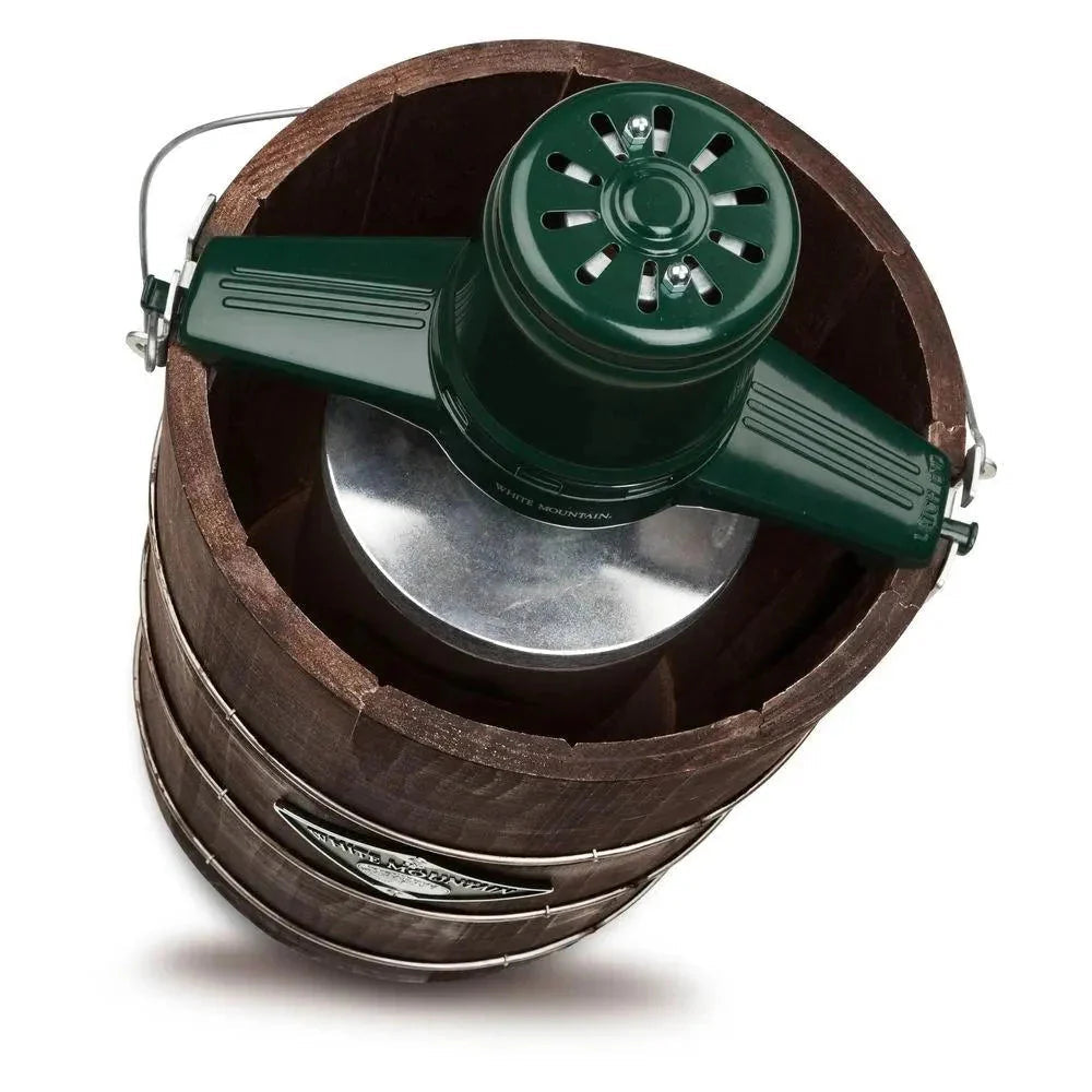 White Mountain Electric Ice Cream Maker, 6 Qt, Green and Brown