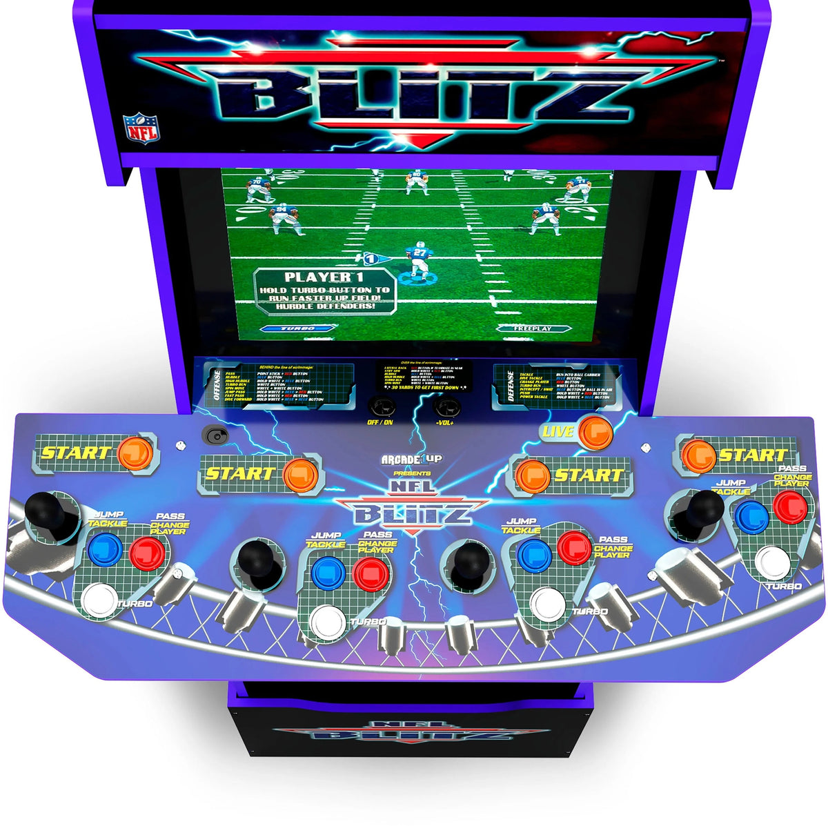 Arcade1Up NFL Blitz Arcade With Riser And Lit Marquee - Multi