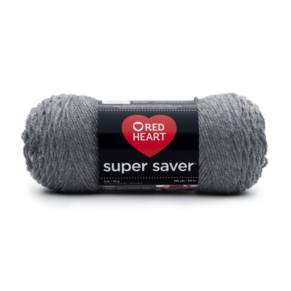 Red Heart Super Saver 4 Medium Acrylic Yarn Black 7oz 198g 364 Yards