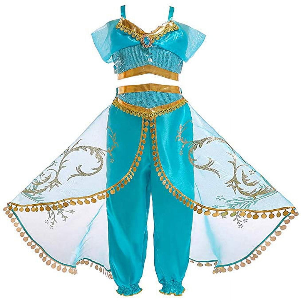 HAWEE Princess Costume for Girls Sequin Dress Up for Halloween Cosplay